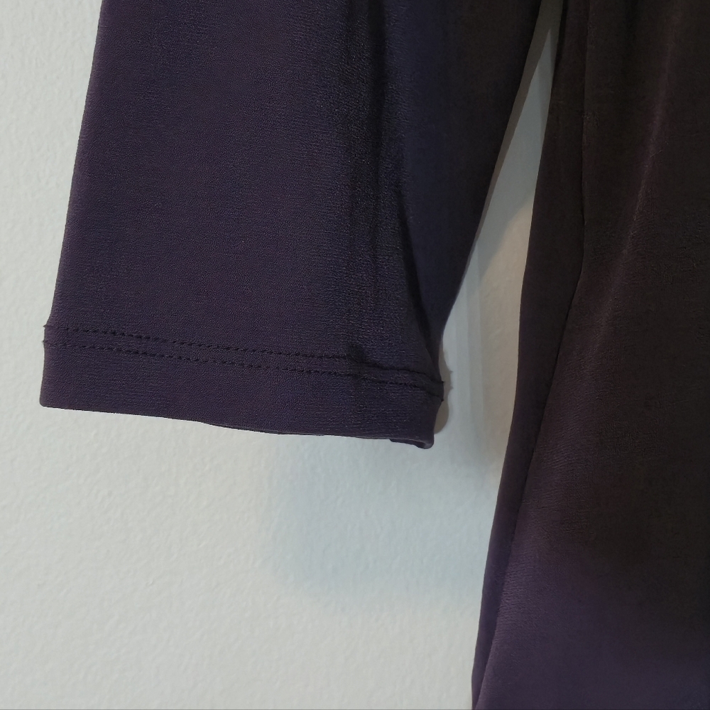 Reitmans XL Deep Plum Wrap Top Geometric Ring Accent 80s Style Minimalist Chic - Picture 6 of 13